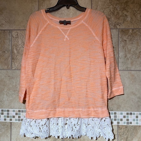 Anthro Sunday in Brooklyn Mock Layer Lace Top S - Picture 1 of 7